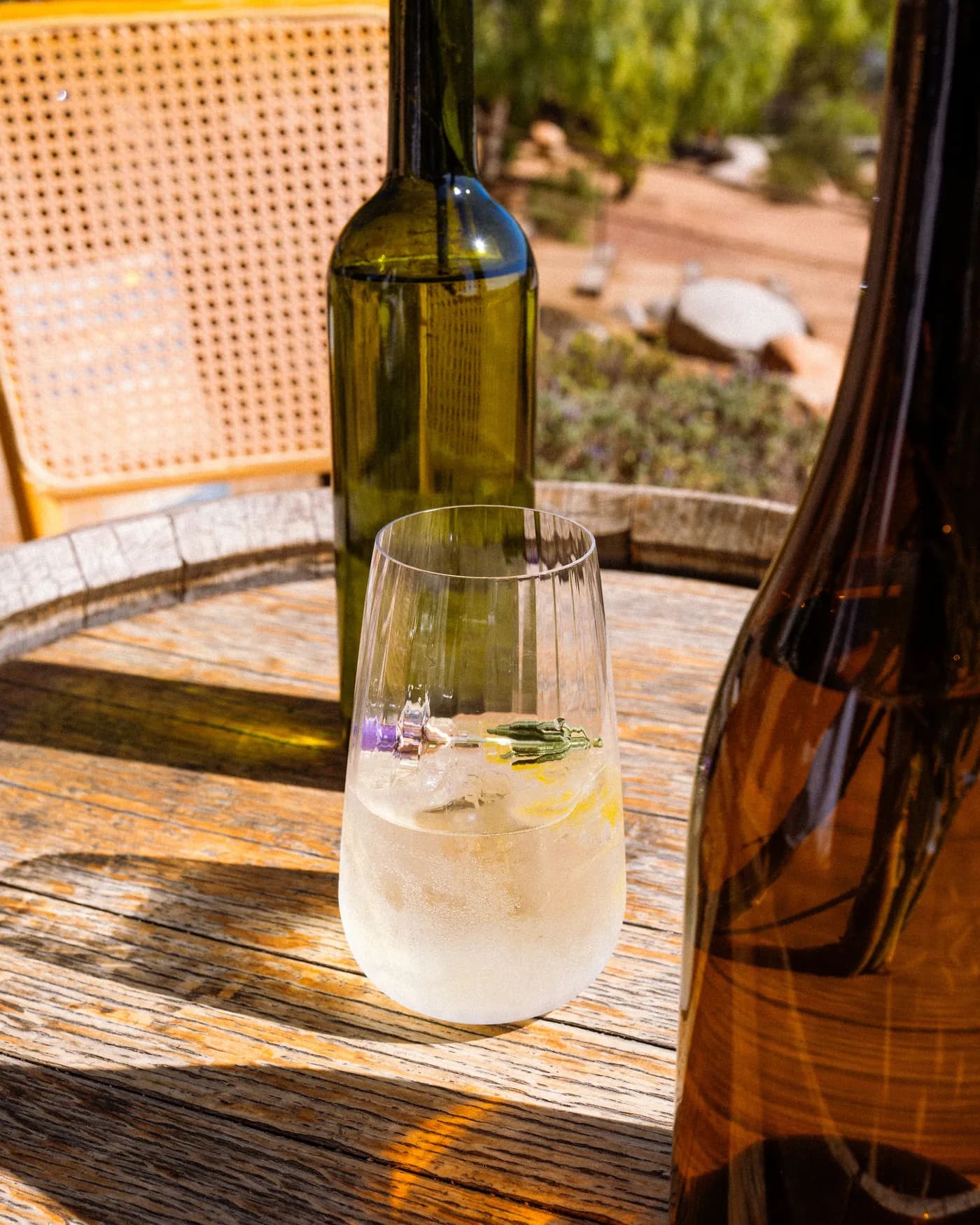 Copa servida en la terraza de Villa Torél